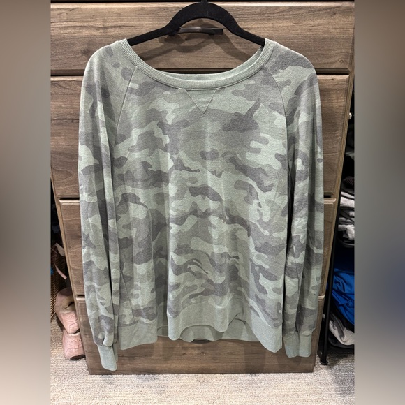 Olive Green Camo Crewneck Sweatshirt - Picture 1 of 3